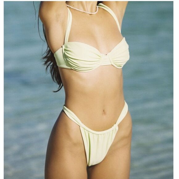 FP x Belle the Label Bikini Set Oracle Top Bare Bottom Honeydew Medium Small NEW - Picture 2 of 14